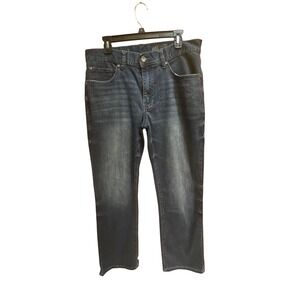 TK Axel Mens Slim Straight Dark Wash Denim Jeans 34x32 Blue‎ Stretch